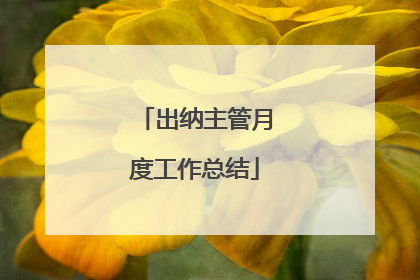 出纳主管月度工作总结