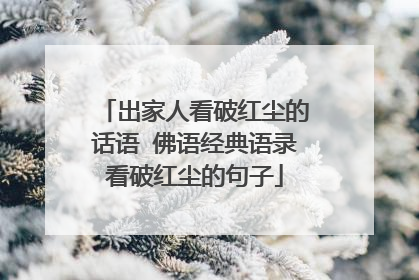 出家人看破红尘的话语 佛语经典语录看破红尘的句子