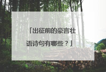 出征前的豪言壮语诗句有哪些？
