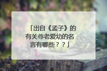 出自《孟子》的有关尊老爱幼的名言有哪些??