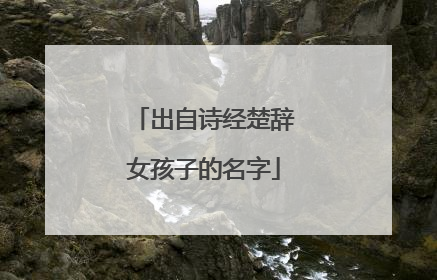 出自诗经楚辞女孩子的名字