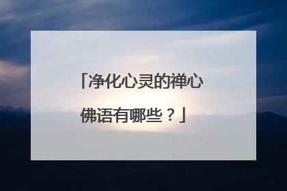 净化心灵的禅心佛语有哪些?
