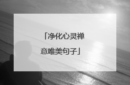 净化心灵禅意唯美句子