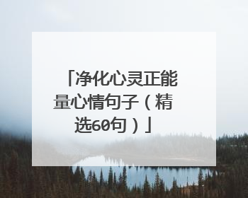 净化心灵正能量心情句子(精选60句)