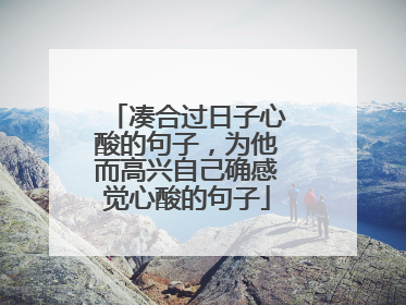 凑合过日子心酸的句子,为他而高兴自己确感觉心酸的句子