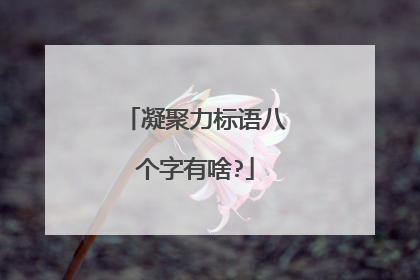 凝聚力标语八个字有啥?