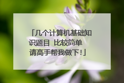 几个计算机基础知识题目 比较简单 请高手帮我做下!