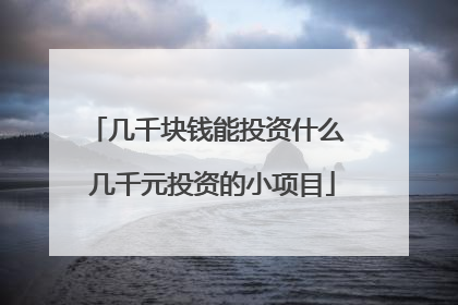 几千块钱能投资什么 几千元投资的小项目