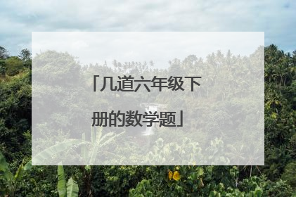 几道六年级下册的数学题