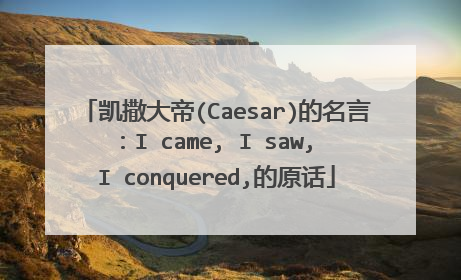 凯撒大帝(Caesar)的名言:I came, I saw, I conquered,的原话