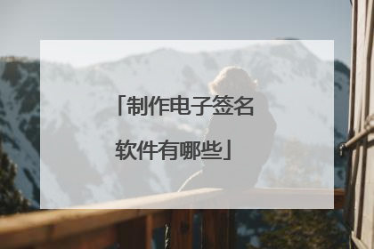 制作电子签名软件有哪些