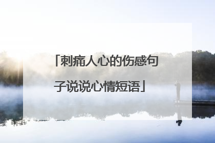 刺痛人心的伤感句子说说心情短语