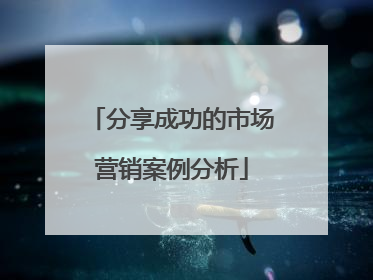 分享成功的市场营销案例分析
