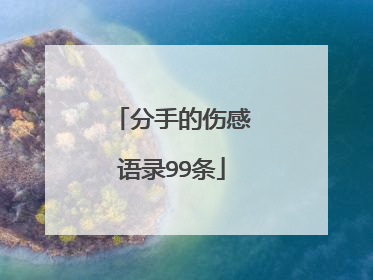 分手的伤感语录99条