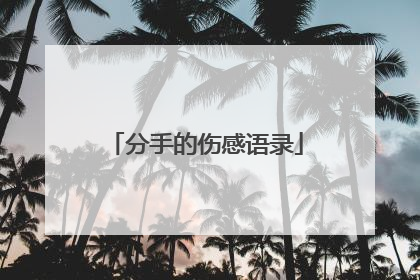 分手的伤感语录