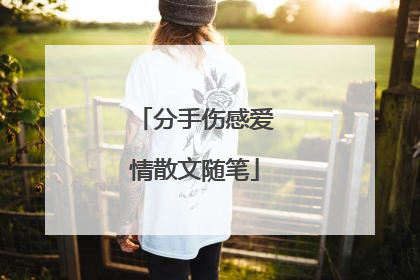 分手伤感爱情散文随笔