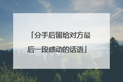 分手后留给对方最后一段感动的话语