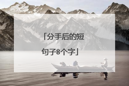 分手后的短句子8个字