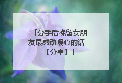 分手后挽留女朋友最感动暖心的话 【分享】