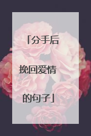 分手后挽回爱情的句子