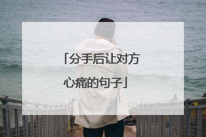 分手后让对方心痛的句子