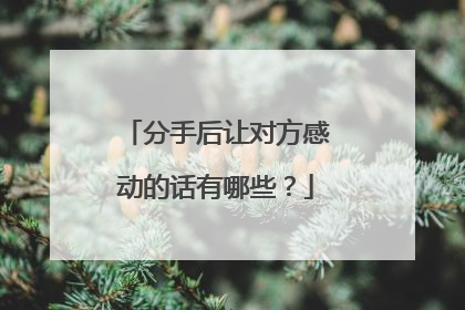 分手后让对方感动的话有哪些?