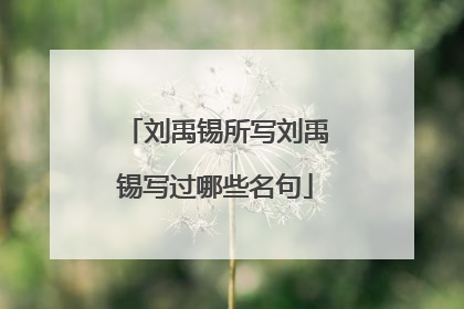 刘禹锡所写刘禹锡写过哪些名句