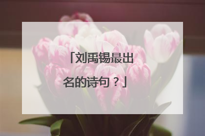 刘禹锡最出名的诗句?