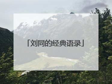 刘同的经典语录