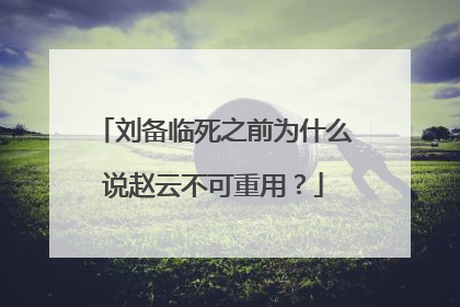 刘备临死之前为什么说赵云不可重用？