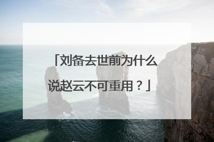刘备去世前为什么说赵云不可重用？