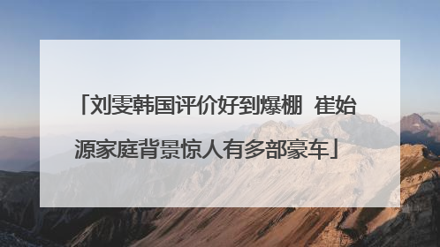刘雯韩国评价好到爆棚 崔始源家庭背景惊人有多部豪车