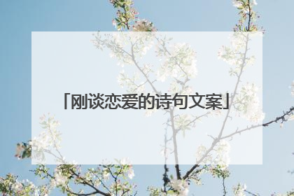 刚谈恋爱的诗句文案
