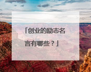 创业的励志名言有哪些?