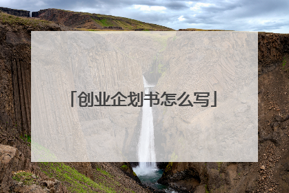 创业企划书怎么写