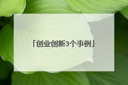 创业创新3个事例
