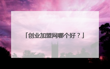 创业加盟网哪个好？