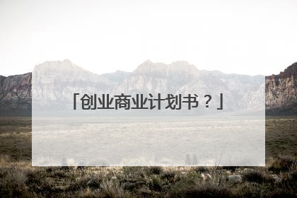 创业商业计划书?