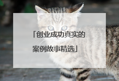 创业成功真实的案例故事精选