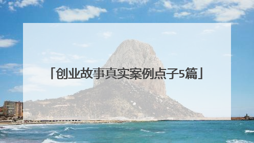 创业故事真实案例点子5篇