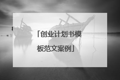 创业计划书模板范文案例