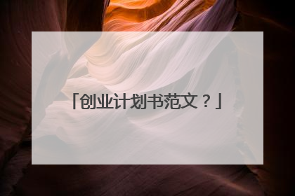 创业计划书范文？