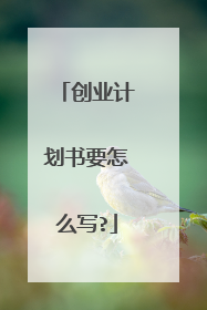 创业计划书要怎么写?