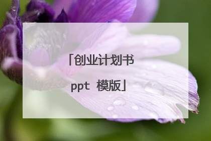 创业计划书 ppt 模版