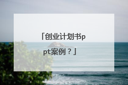 创业计划书ppt案例?