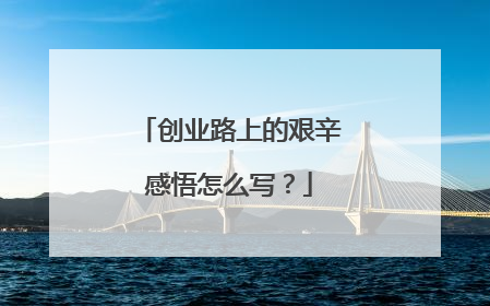 创业路上的艰辛感悟怎么写?