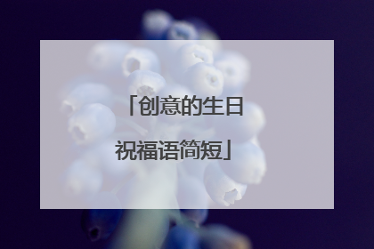创意的生日祝福语简短