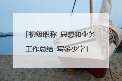 初级职称 思想和业务工作总结 写多少字
