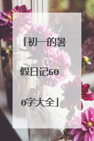 初一的暑假日记600字大全