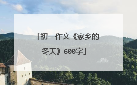 初一作文《家乡的冬天》600字